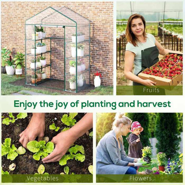 ReinGrow™ Greenhouse Garden Clear PVC Frame Shelves Reinforced Plant Grow - Aroflit