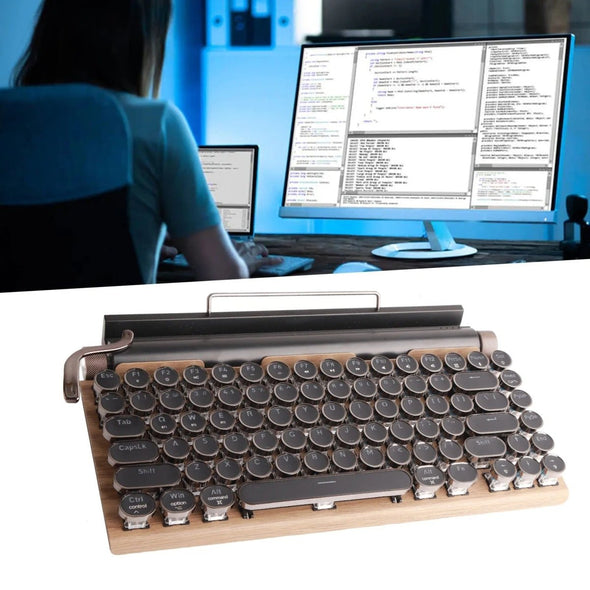 Retro Typewriter Mechanical Keyboard with RGB Lighting - Aroflit