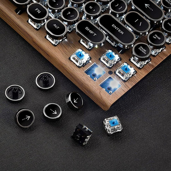 Retro Typewriter Mechanical Keyboard with RGB Lighting - Aroflit