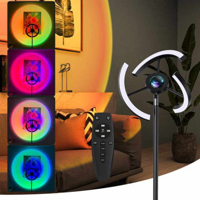 RGB LED Corner Floor Lamp: Colour Changing Minimalist Mood Light with Remote Control - Aroflit