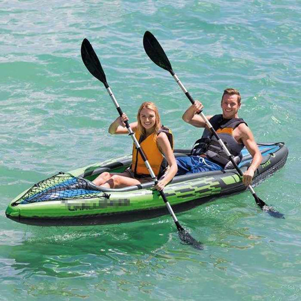 RiverSplash™ Inflatable 2 Person Outdoor Kayak Set with Oars & Hand Pump - Aroflit