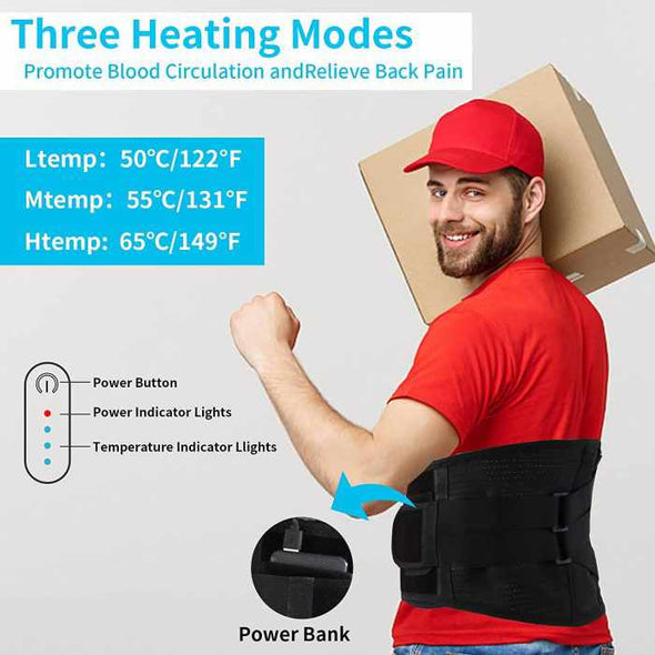 Rlevo™ Back Support Belt with Heating Pad for Lower Back Pain Relief - Aroflit