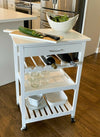 Rolling Bar Cart with Wine Bottle Holders and Removable Serving Tray - Aroflit