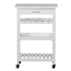Rolling Bar Cart with Wine Bottle Holders and Removable Serving Tray - Aroflit