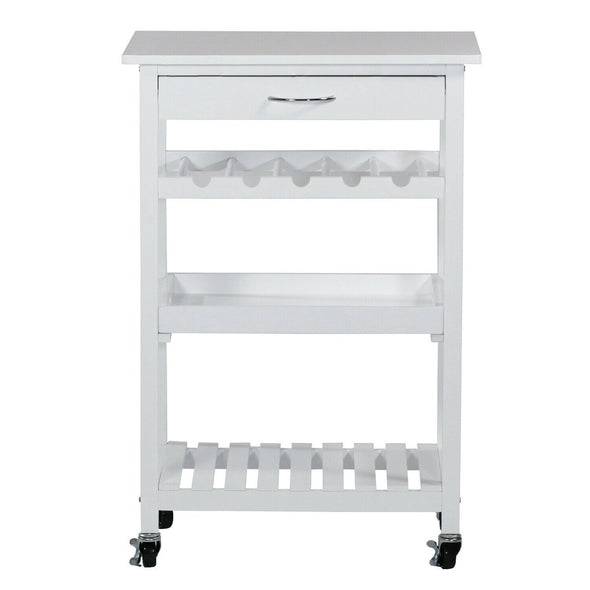 Rolling Bar Cart with Wine Bottle Holders and Removable Serving Tray - Aroflit