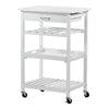Rolling Bar Cart with Wine Bottle Holders and Removable Serving Tray - Aroflit