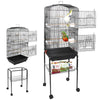 Rolling Bird Parrot Stand Cage with Perches, Feeder, and Storage Shelf - Aroflit