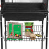 Rolling Bird Parrot Stand Cage with Perches, Feeder, and Storage Shelf - Aroflit