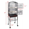 Rolling Bird Parrot Stand Cage with Perches, Feeder, and Storage Shelf - Aroflit