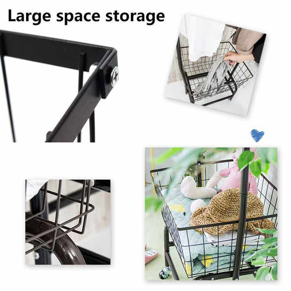 Rolling Laundry Basket Organizer Cart on Wheels - Aroflit