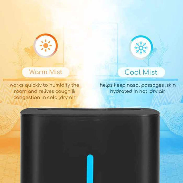 RoomWaves™ 5L Ultrasonic Warm & Cool Mist Bedroom Air Humidifier - Aroflit