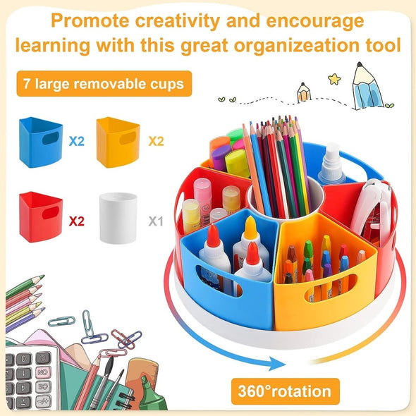 Rotating Desk Organiser for Kids Desk - Aroflit