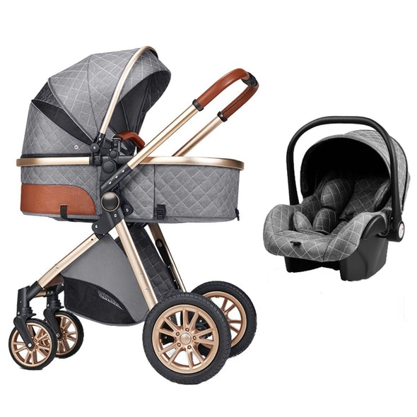 Royal Luxury Baby Pushchair 3 in 1 – Blue - Aroflit