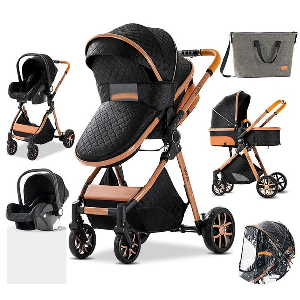 Royal Luxury Baby Pushchair 3 in 1 – Blue - Aroflit