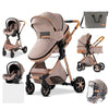 Royal Luxury Baby Pushchair 3 in 1 – Blue - Aroflit
