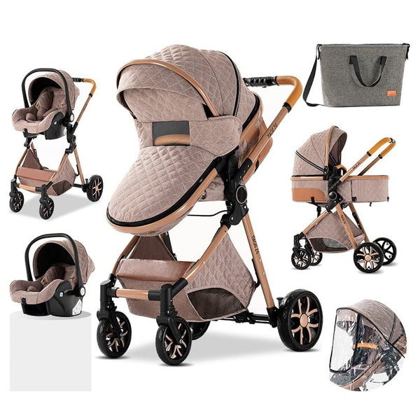 Royal Luxury Baby Pushchair 3 in 1 – Blue - Aroflit