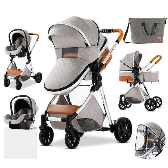 Royal Luxury Baby Pushchair 3 in 1 – Blue - Aroflit
