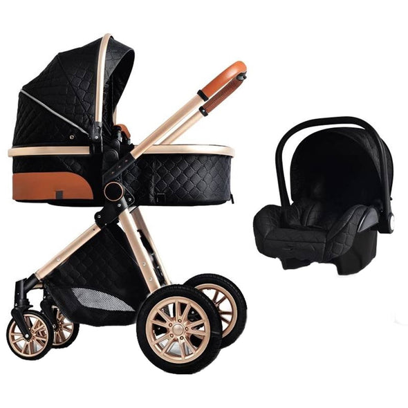 Royal Luxury Baby Pushchair 3 in 1 – Blue - Aroflit