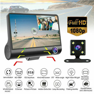 1080P Car Video Dash Cam HD Dual Lens Recorder G-Sensor Mirror Camera