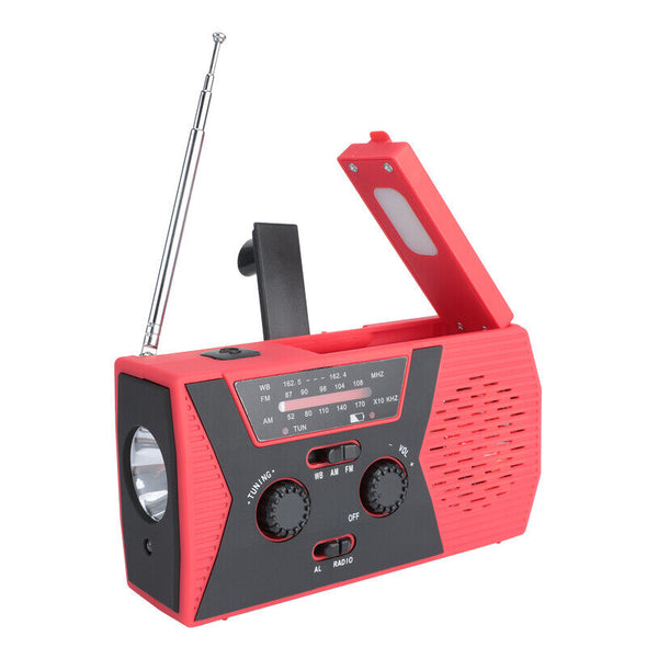Solar Powered Emergency Hand Crank Weather Alert Radio with 2000mAh