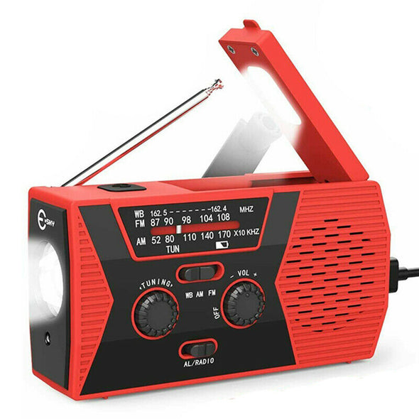 Solar Powered Emergency Hand Crank Weather Alert Radio with 2000mAh