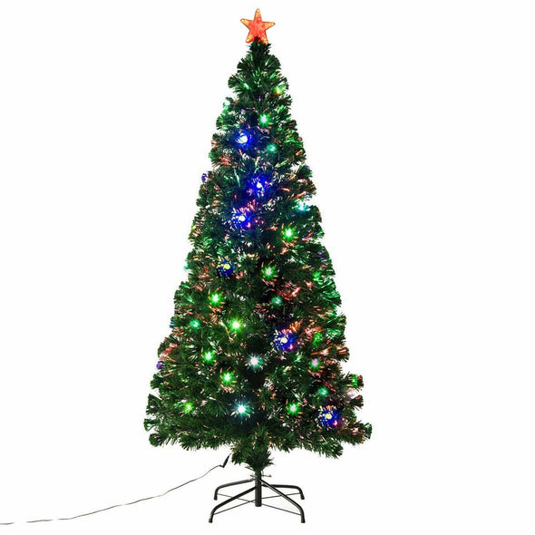 Large Pre-Lit Artificial Christmas Tree with LED Lights