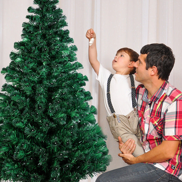 Large Pre-Lit Artificial Christmas Tree with LED Lights