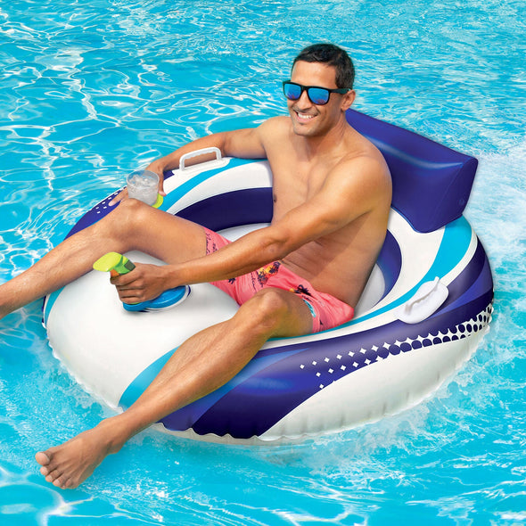 Motorized Inflatable Floating Pool Chair Tube Lounger for Kids/Adults