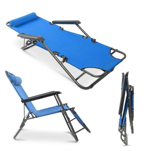 Heavy Duty Portable Folding Reclining Beach Sun Lounge Chair