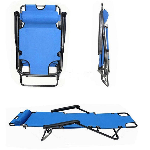Heavy Duty Portable Folding Reclining Beach Sun Lounge Chair