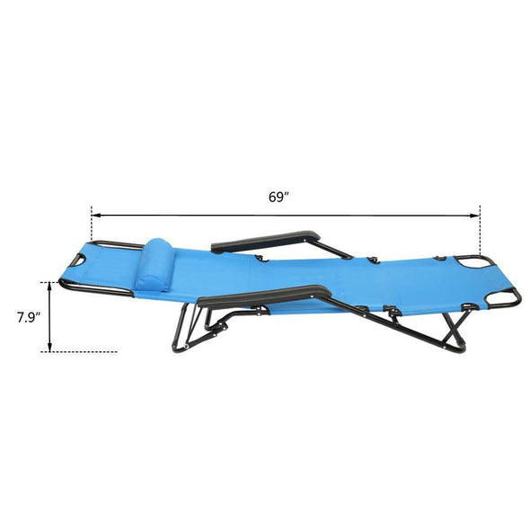 Heavy Duty Portable Folding Reclining Beach Sun Lounge Chair