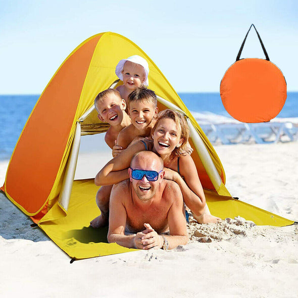 Family-Size Pop Up Beach Tent, Outdoor Sun Shelter Canopy for 5 People
