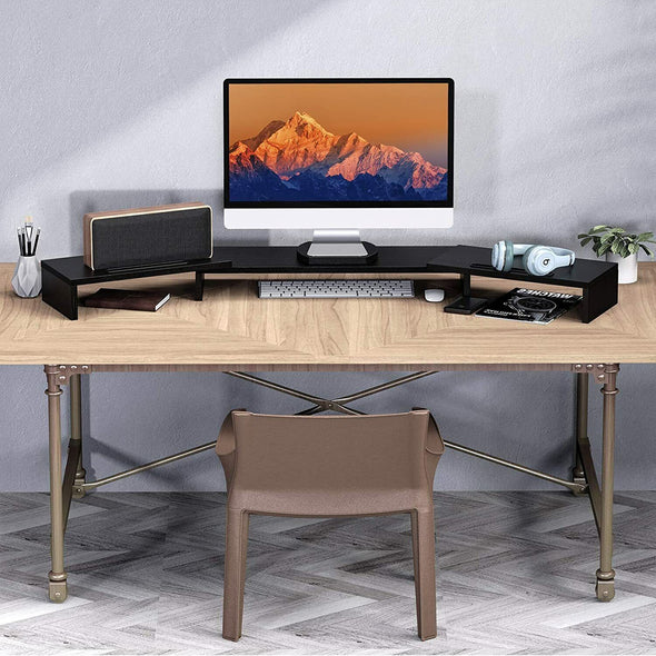 Adjustable Dual/Triple Monitor & Laptop Stand with Storage and Tilt