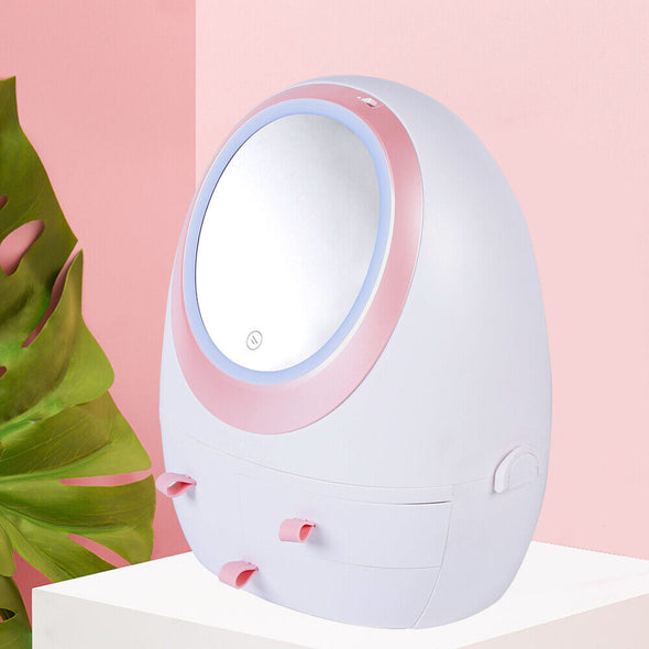 Portable LED Mirror Makeup Organizer with USB Charging