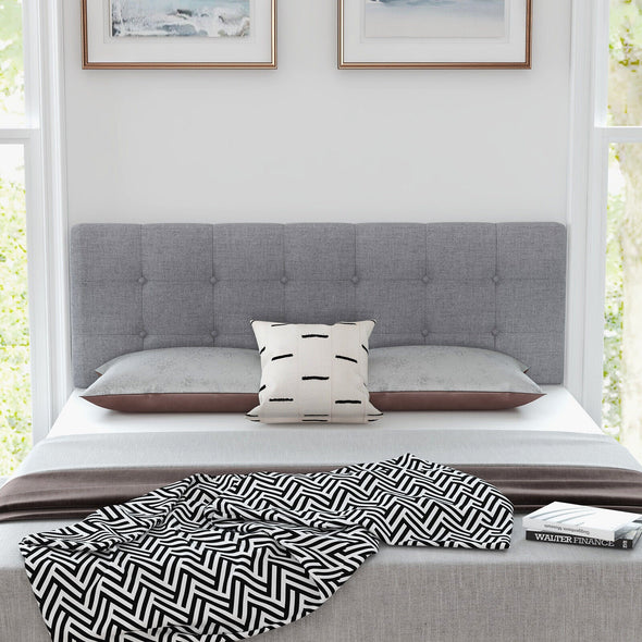 Full Queen-Sized Tufted Fabric Headboard for Elegant Bedroom Decor