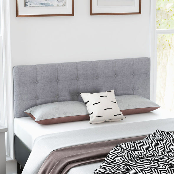 Full Queen-Sized Tufted Fabric Headboard for Elegant Bedroom Decor