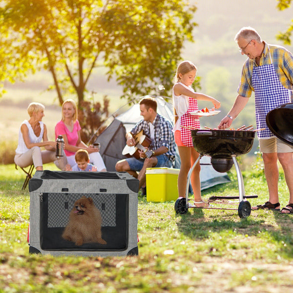 Collapsible Heavy Duty Pet Travel Crate for Dogs and Cats with Doors