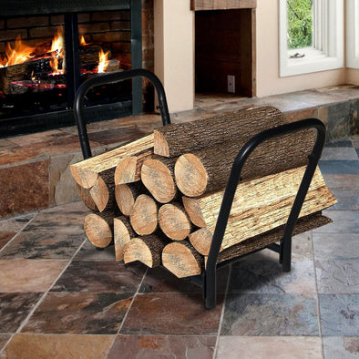 Durable Metal Indoor/Outdoor Firewood Storage Rack for Logs & Kindling
