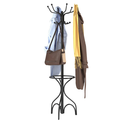 Vintage Freestanding Metal Coat Rack, Elegant Entryway Organizer