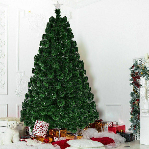 7' Pre-Lit Fiber Optic Artificial Christmas Tree with 280 LED Lights