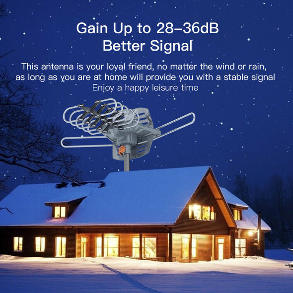 990 Mile Outdoor HD TV Antenna, UHF VHF 4K Reception - Easy Install