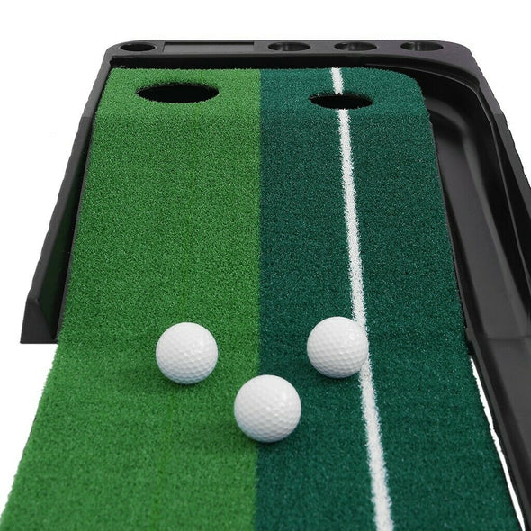 Indoor Golf Putting Green 10' with Auto Return, Practice Mat