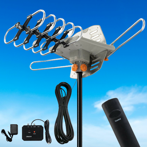 990 Mile Outdoor HD TV Antenna, UHF VHF 4K Reception - Easy Install