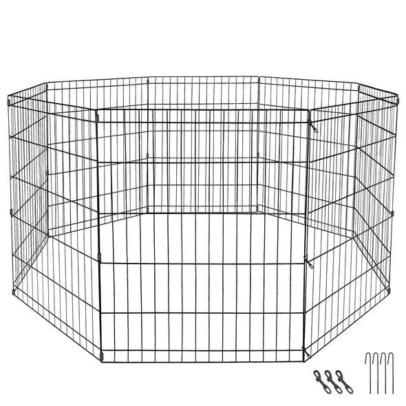 30-Inch 8-Panel Tall Dog Playpen with Rust-Resistant Coating & Door