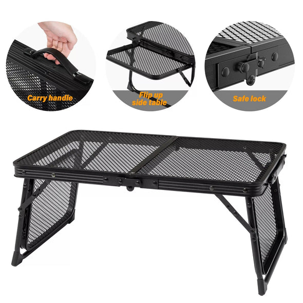 4.7 Ft Portable Folding Grill Table with Adjustable Height and Storage