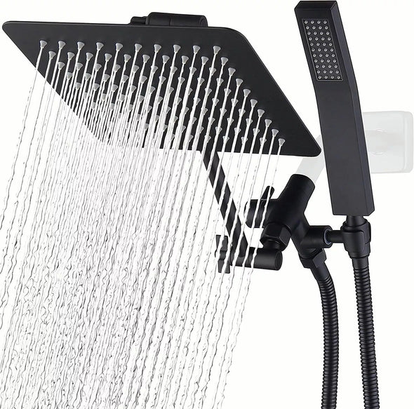 8-Inch Rain Shower Head with Handheld Combo & Adjustable