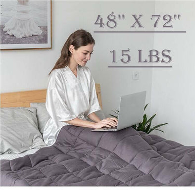 15 lbs Breathable Weighted Blanket for Stress Relief & Better Sleep