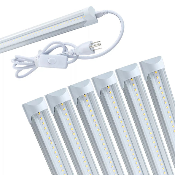 4FT LED Shop Light 6-Pack, Bright 24W, 2640lm, Energy Efficient