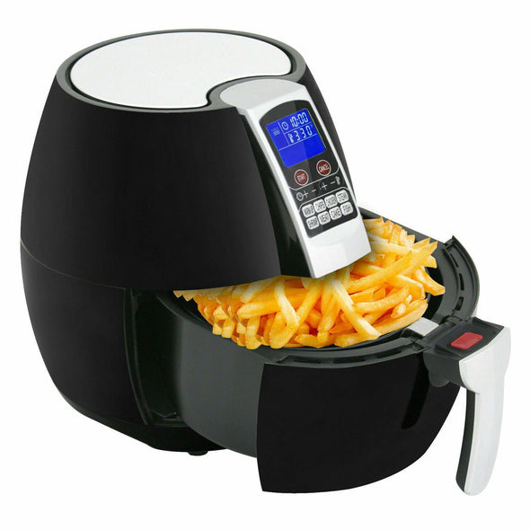 1500W LCD Electric Air Fryer with 8 Presets, Timer, & Temperature Control