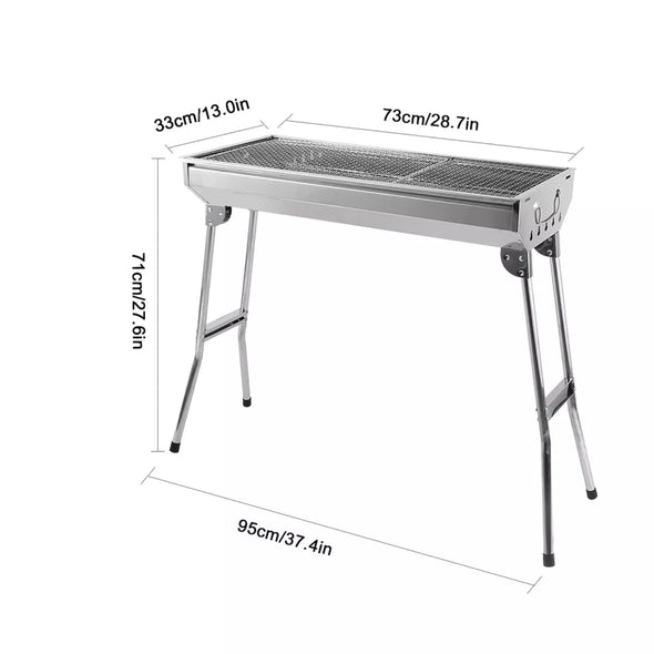 Portable Charcoal Grill with Folding Legs, Outdoor BBQ Grill for 5-10